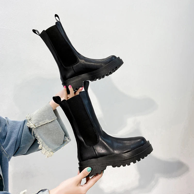 black leather booties flat heel