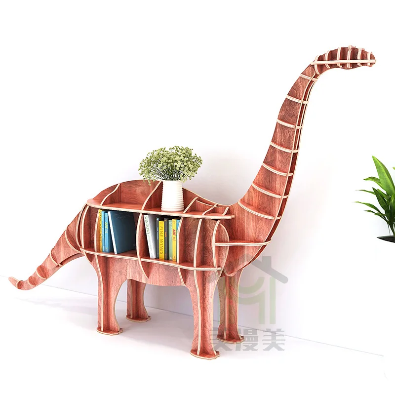 Chiquitos Creative Animal-Modelled Wooden Display Shelf for School Library Bookshelves Exhibition Hall Shop Window Decoration