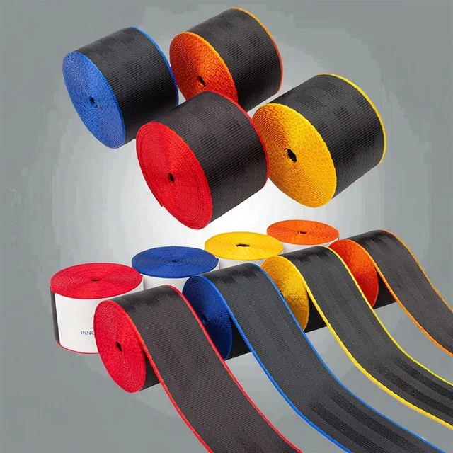 4.8cm High-Strength Polyester Woven Bilateral Security Belt Two-Color Two-Sided Abrasion Resistant Cars Colorful Interior Logo