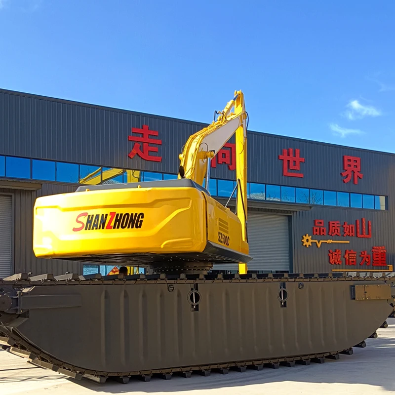 46ton Amphibious Dredger Shanzhong SZ500C Marine Crawler Excavator Amphibious Digger for River Dredging Works