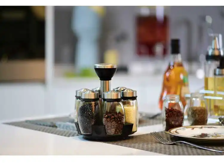 Spice Jar Glass Organizer Pepper Shakers Flavor Container Kitchen Salt Suger Bottle Flavouring Tank