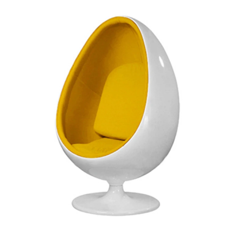 Egg-shaped Pointed Ball Casual Fiberglass Swivel Chair Clubhouse Space ...