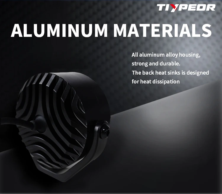 TIYPEOR Motorcycle Super Bright Spotlight High Power LED Work Driving Head Fog Light Auxiliary Headlight for Off-Road ATV UTV factory