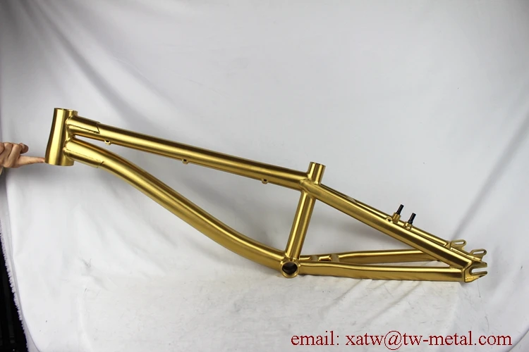Titanium BMX Bike Frame  Gold Color Titanium BMX Bicycle Frame Disc Brake Ti BMX Bike Frame OEM
