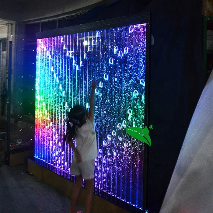 Hotel Decoration Digital Programming LED Aquarium Bubble Water Wall Partition Wall
