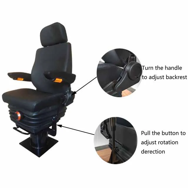 Factory Direct Selling Mechanical Suspension Train Driver Seat Rail Way Rotation Seat Subway Driver Seat