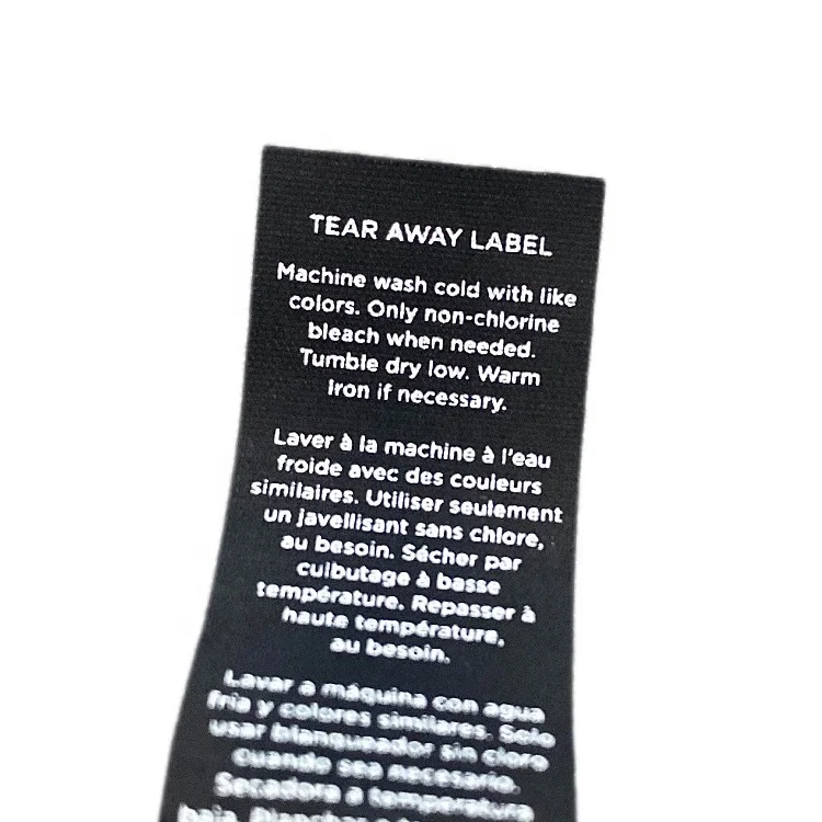 Customized Printed PVC Smooth Garment Labels Sew-In Care Label Hand Tag for Bags and Shoes Made in China Accessories