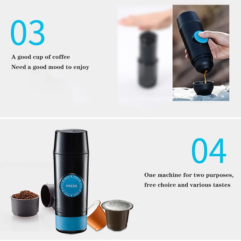 Kinglong Capsule 80ml Car Travel Nespressoo Coffee Maker Mini Expresso