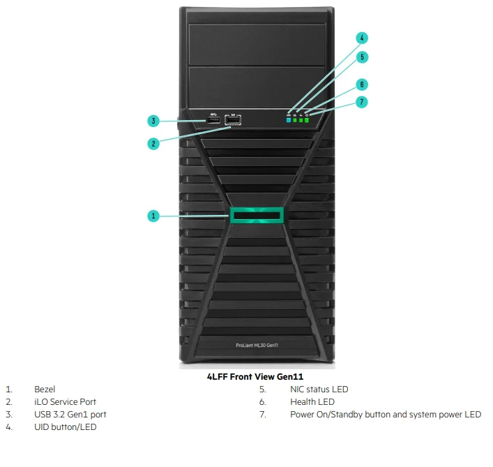 High Quality HPE ProLiant ML30 Gen11 with 4 to 8 Core DDR5Tower Server for Cloud Computin