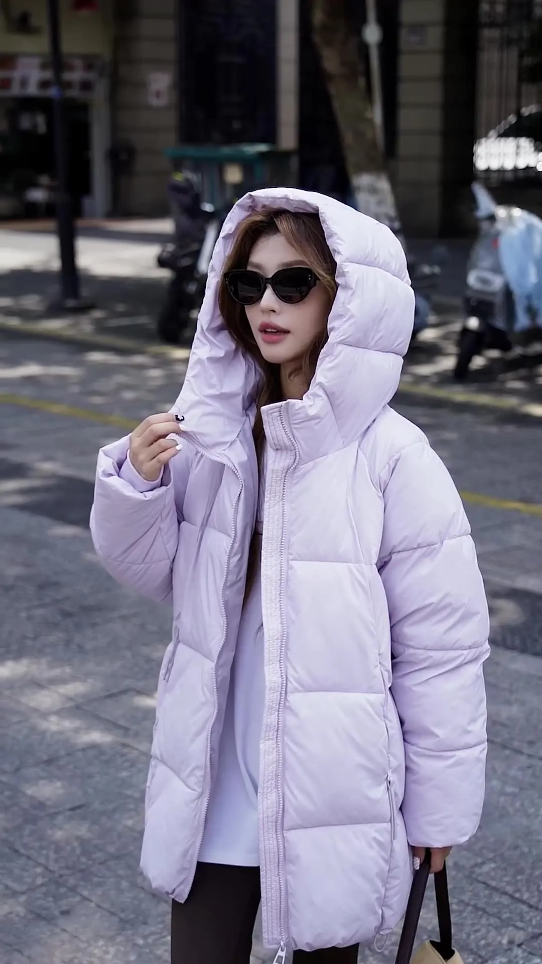 Women's Hooded Stand Collar Windproof Loose Puffer Coat Winter Warm Thick Minimalist Casual Urban Daily Wear Trendy Style