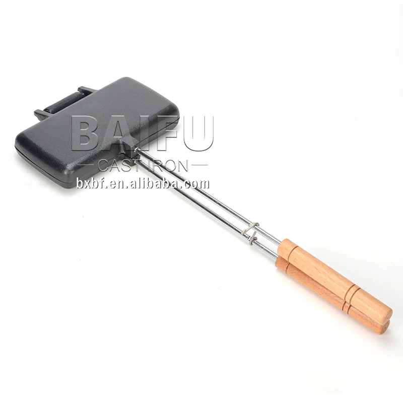 Factory Direct Factory Campfire Cooking Pie Maker Preseasoned Cast Iron Double Pie Iron