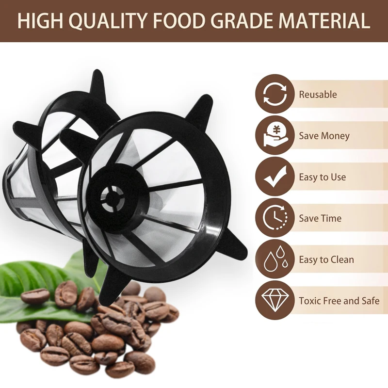 Reusable Replacement Basket Coffee Strainer Paperless Food Grade Nylon Mesh Filter Accessories for Drip Coffee Machine