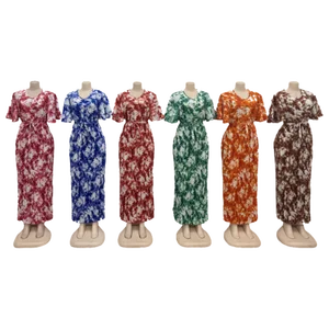 Wholesale New African Women Elegant Muslim Kaftan Fashion Casual Short Sleeve Dresses