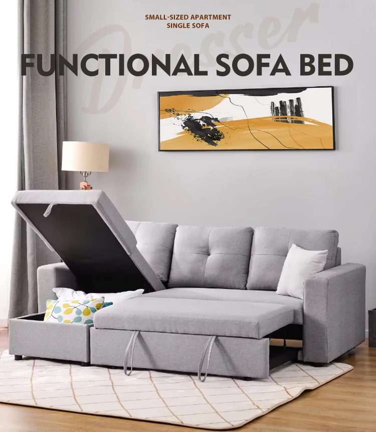 Modern Small Spaces L Shape Sofa Bed - Multi-purpose