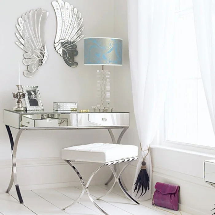 venetian mirrored dressing table set