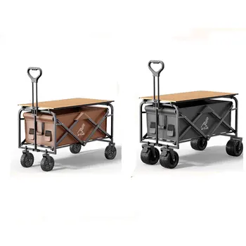 Factory wholesale multifunctional portable   camping cart table cart camping folding wagon