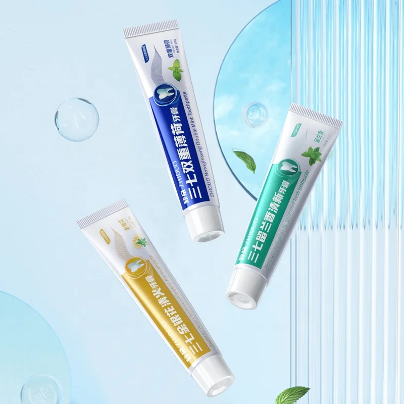 OEM Private Label ZHIDUO Notoginseng Double Mint Honeysuckle White Toothpaste Oral Clean Oral Toothpaste