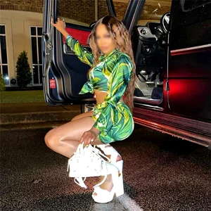 Custom Famous Designs Women Casual Printed Silk Plus Size Two Piece Skinny Knitted Set