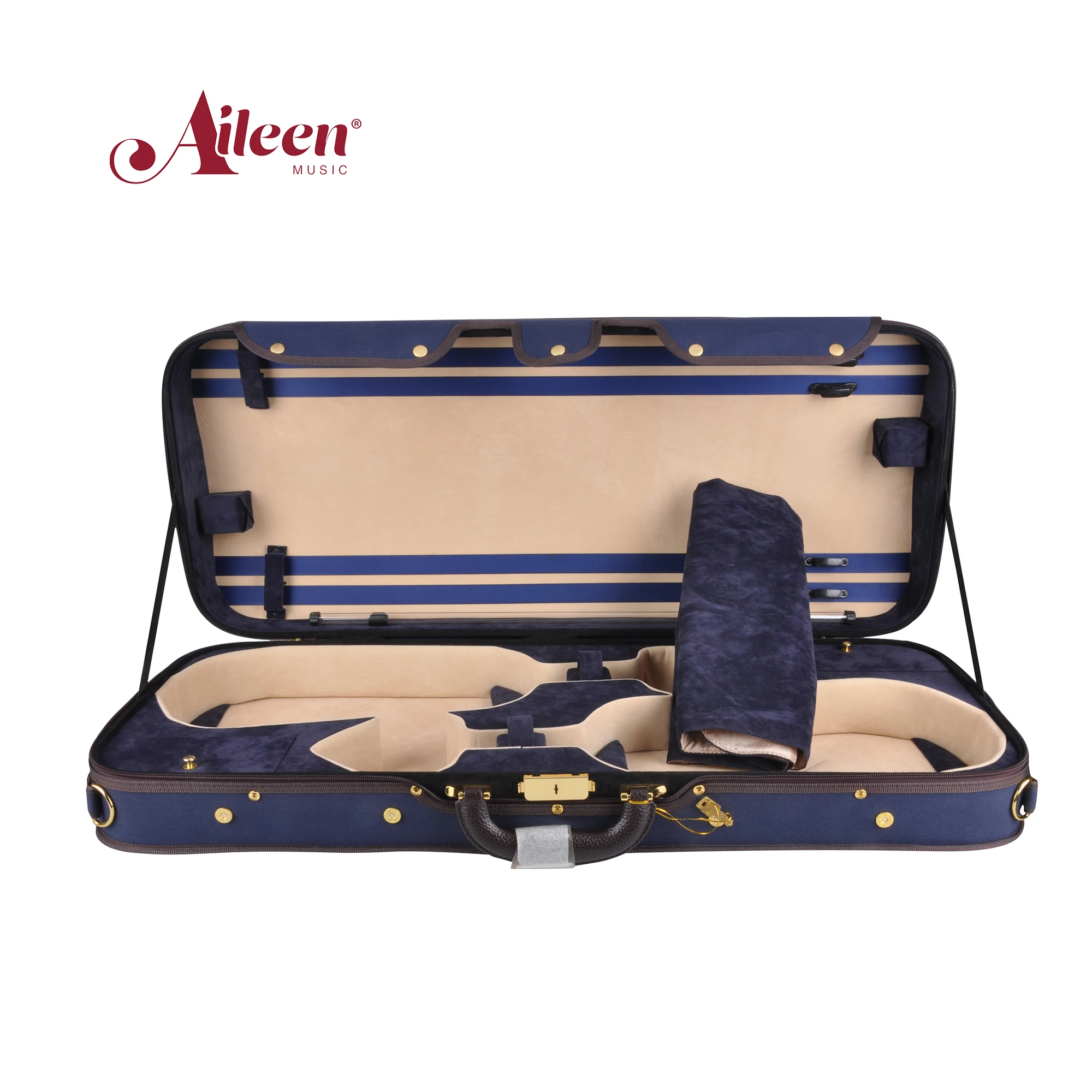 Nylon Oxford Double Violins Case 4/4 Cotton Velvet And Silk Interior