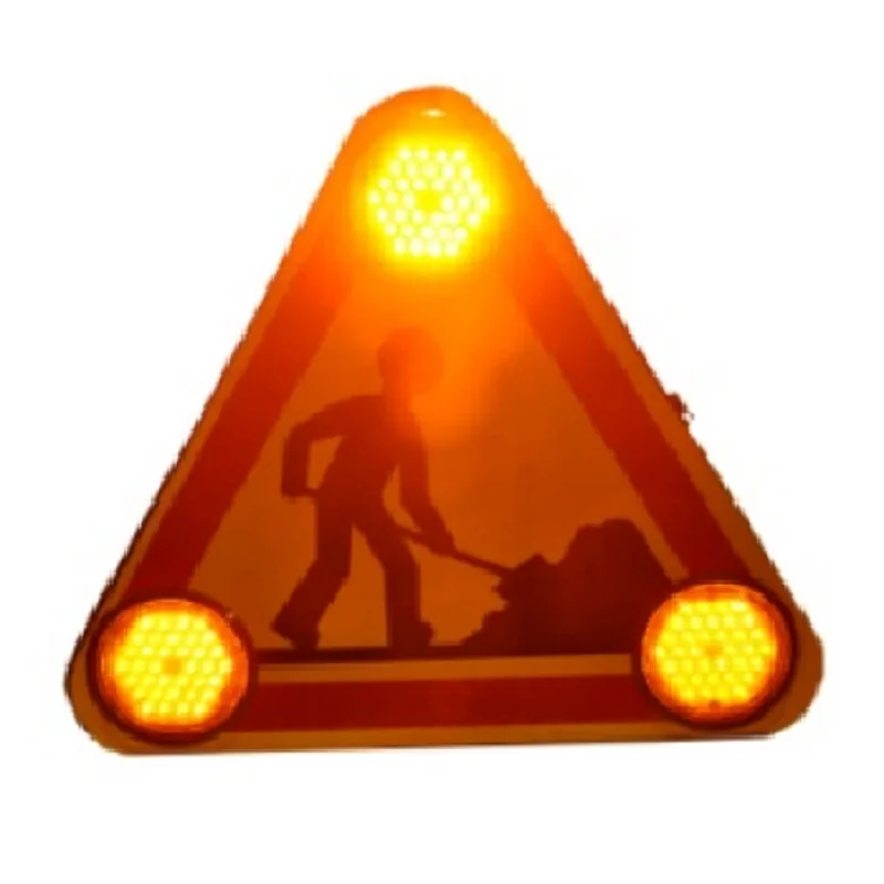 Rechargeable LED Safety Warning Triangle Magnetic Truck & Construction Vehicle Accessory
