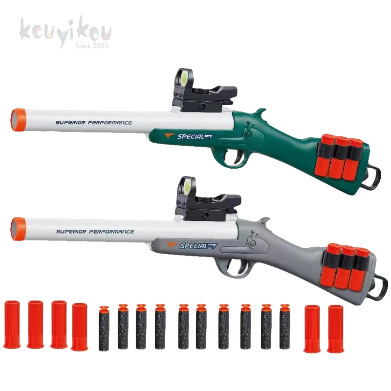 Toy Gun Plastic Shell Manual Pull Chamber Shell Ejection Soft Bullet Shooting Children's Toy Toy Pump Shot Gun