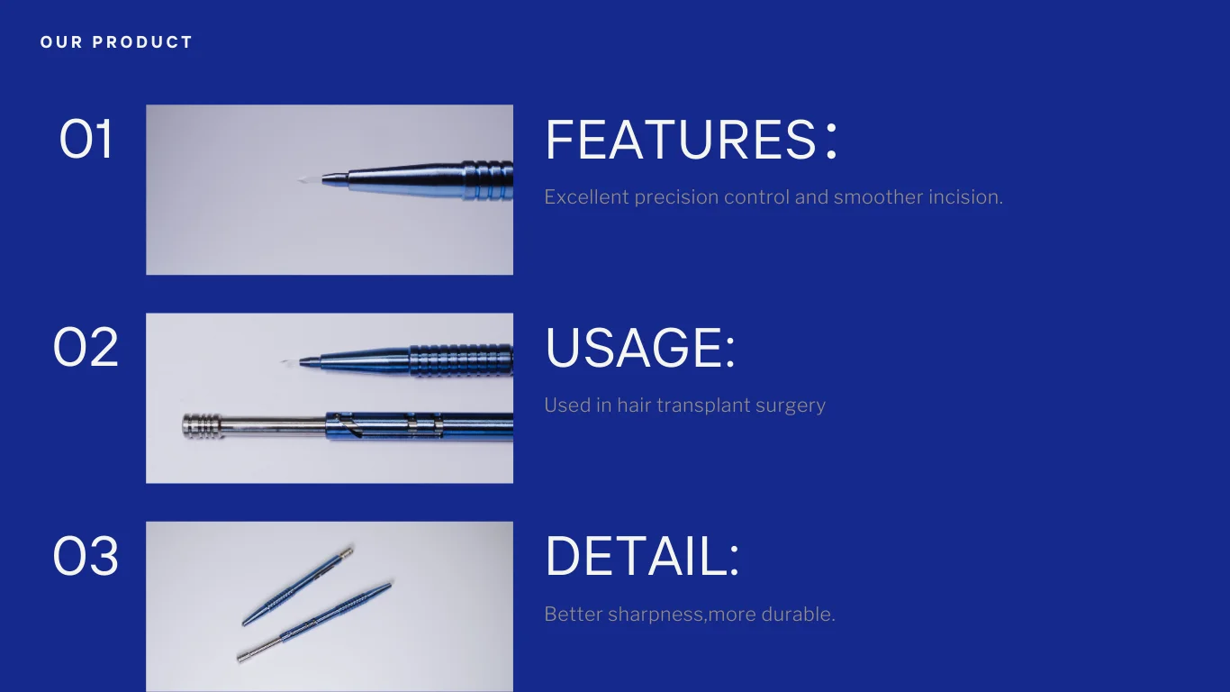 New Upgraded Fue Incision Sapphire Blades Knife Hair Transplant Implant ...