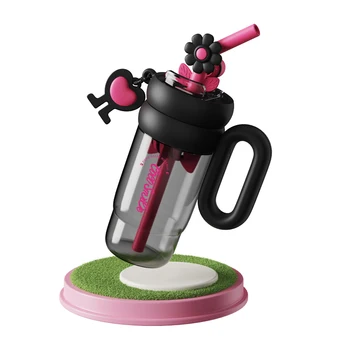 Fashion 1000ml Plastic Tritan Sublimation Tumbler Mug for Girls Travel Tumbler Cup with Straw Handle