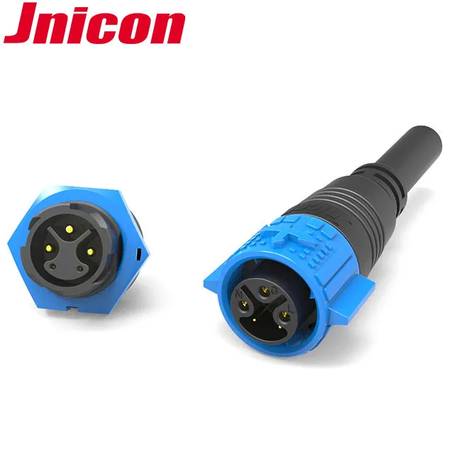 Jnicon M19 Wire Circular Electric Male Female Ip67 Waterproof Cable Connector For Led Light 