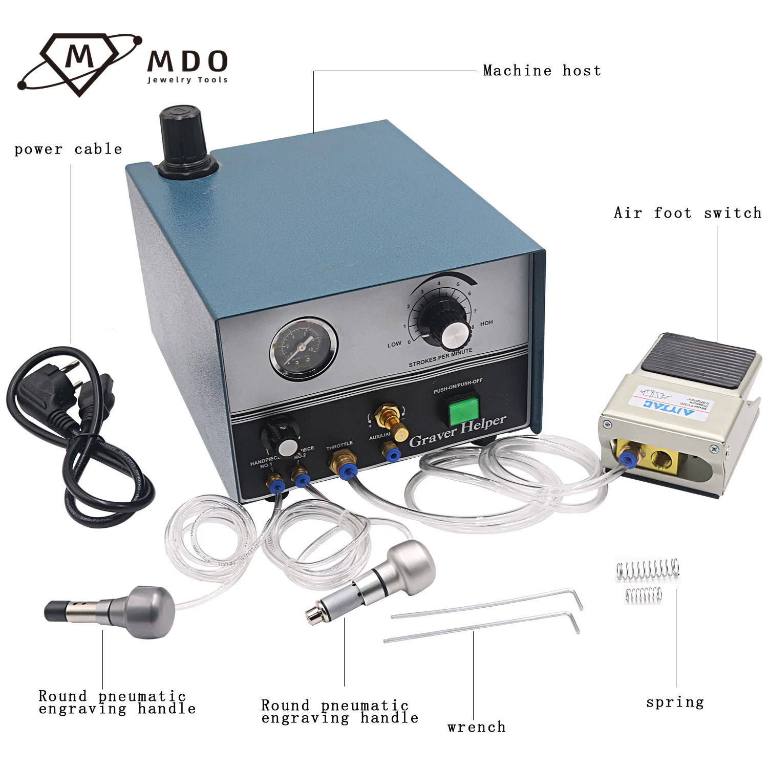 Single and Double End Pneumatic Engraver Hot Stamping Tools Jewelry Silverware Equipment Pneumatic Engraving Machine for Jewelry