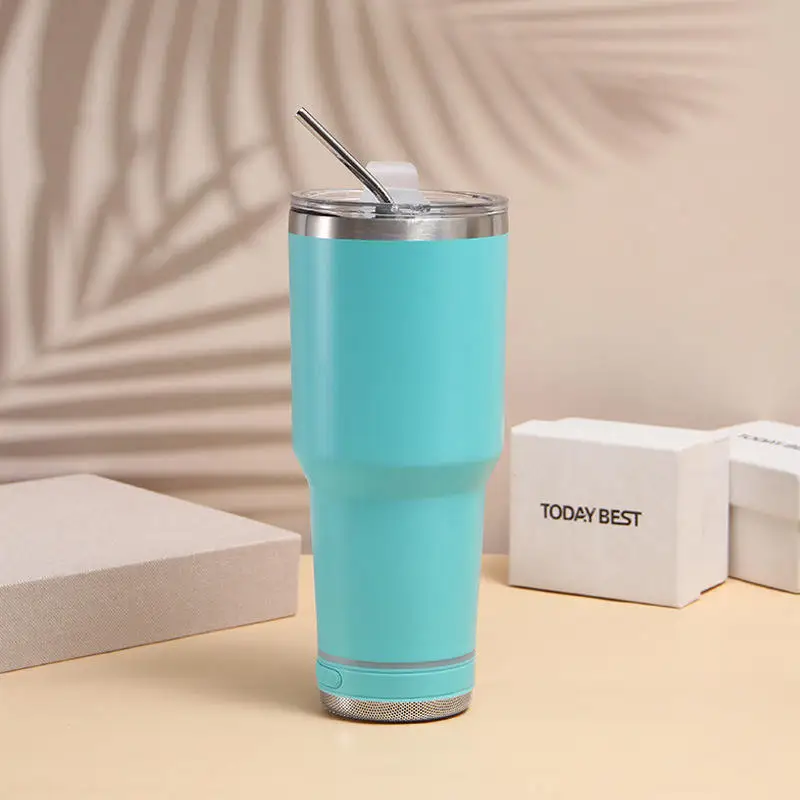 30oz Double Wall Insulated Vacuum Stainless Steel Tumbler Bluetooth ...