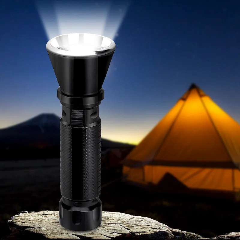 Flashlight Hand LED Flash Emergency Torch Light Outdoor LED Rechargeable Hand Torch Lamp
