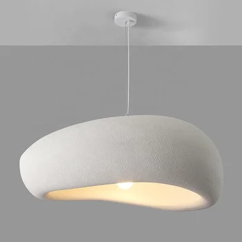 Brand new Nordic Cream Art Bar Creative Wabi Sabi Style Simple Restaurant Hotel Bedroom Pendant Lamp with great price