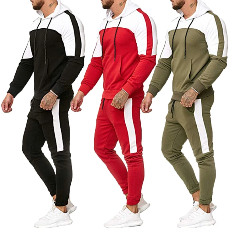 Men Tracksuit Casual 2 Pieces Sets Zipper Sweatshirt Hooded+sweatpants  Print Sportswear Mens Clothes Solid Jogger Sport Suit 4xl - Men's Sets -  AliExpress