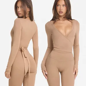 Roregal New Arrivals Brushed Skin Lightweight Sports Fitness High Elasticity Speed Drying Long Sleeve Top