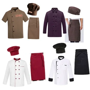OEM Customize Your Own Chef Uniform Kitchen Food Restaurant Jacket Uniform with Hat & Apron