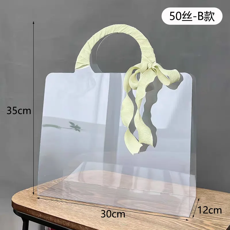 PVC Gift Bags Transparent Tote Bags for Flower Bouquets