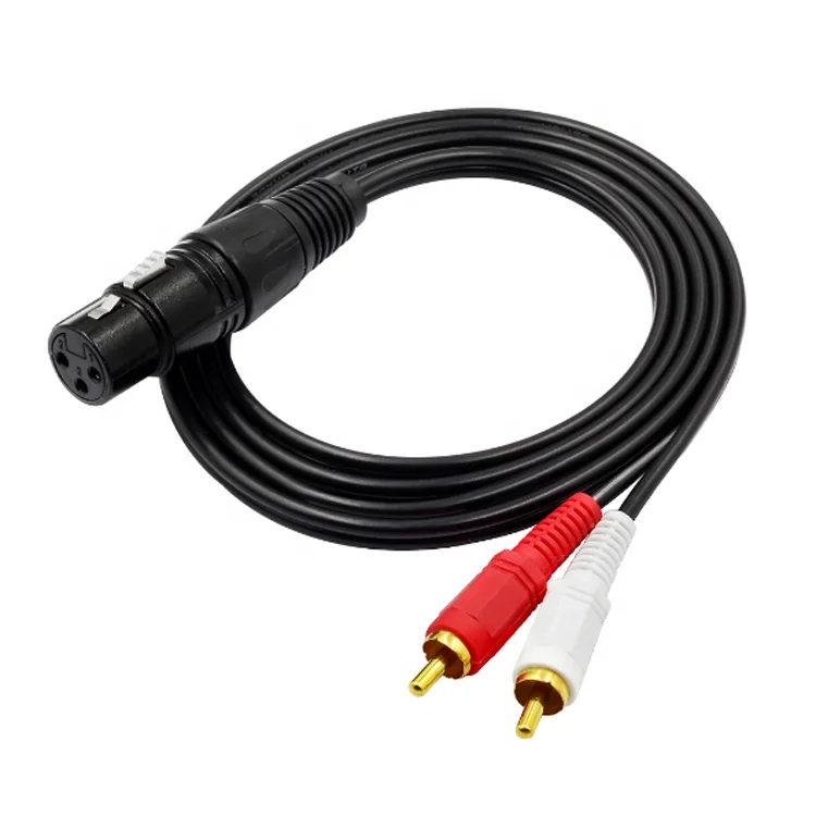 2 in 1 Xlrケーブルオス-RCA同軸ケーブルスプールXlr-rca
