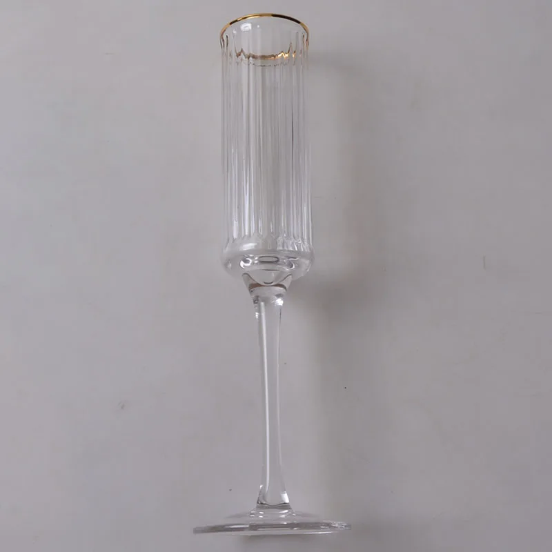 Gold Edge clear Ripple champagne Wine Glass