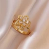 White bauhinia zircon ring