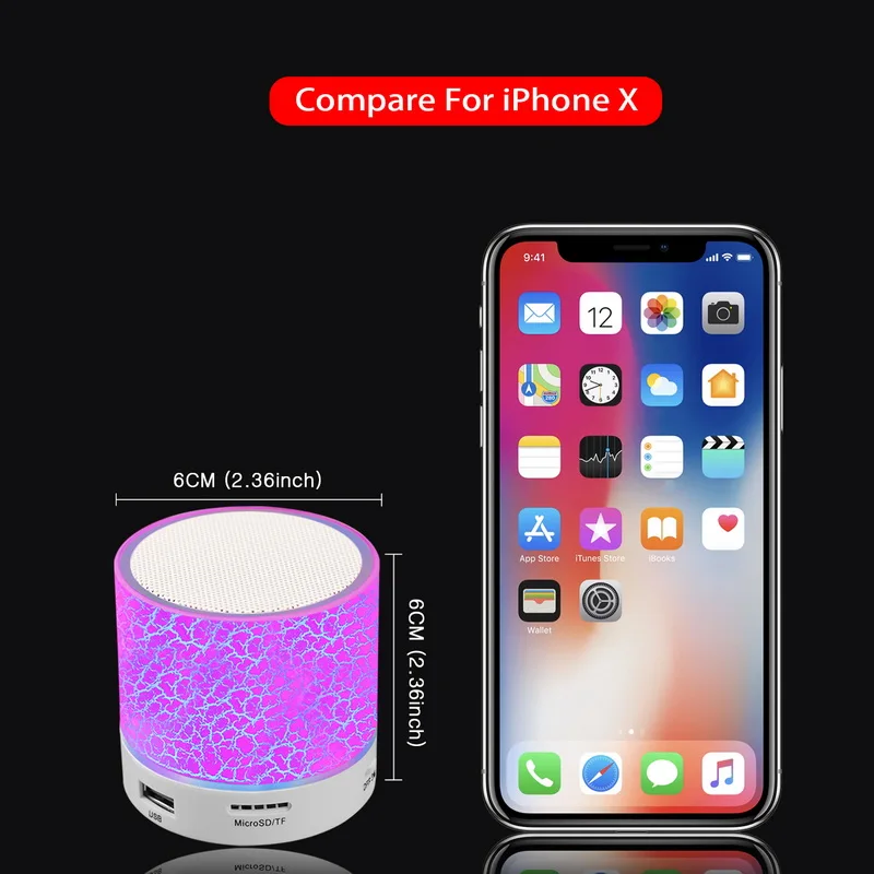 Wireless Portable Bluetooth Speaker Mini LED Music Audio TF USB FM Stereo Sound Speaker for Phone