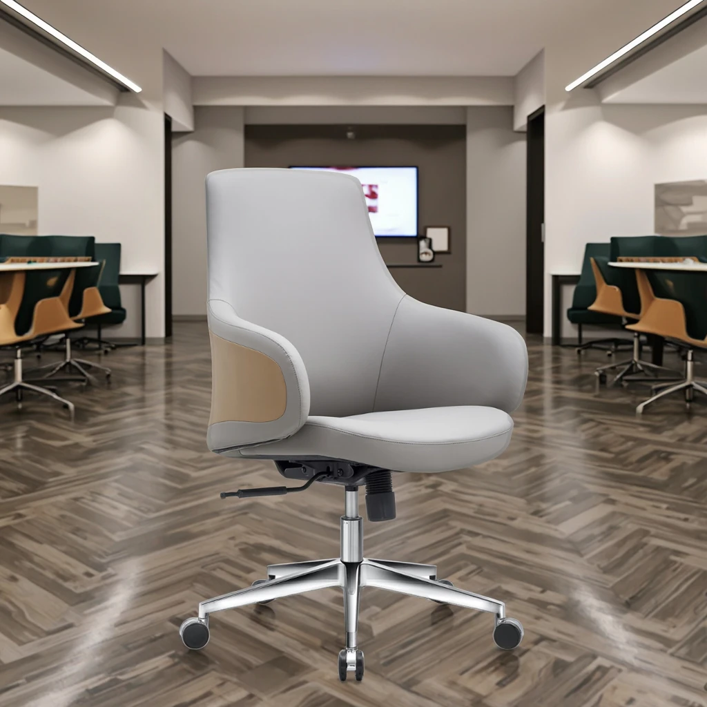 Adjustable Posture Modern Leather Lift Chair Breathable Surface 3-Position Lock Ergonomic Executive Workstation Seating 3