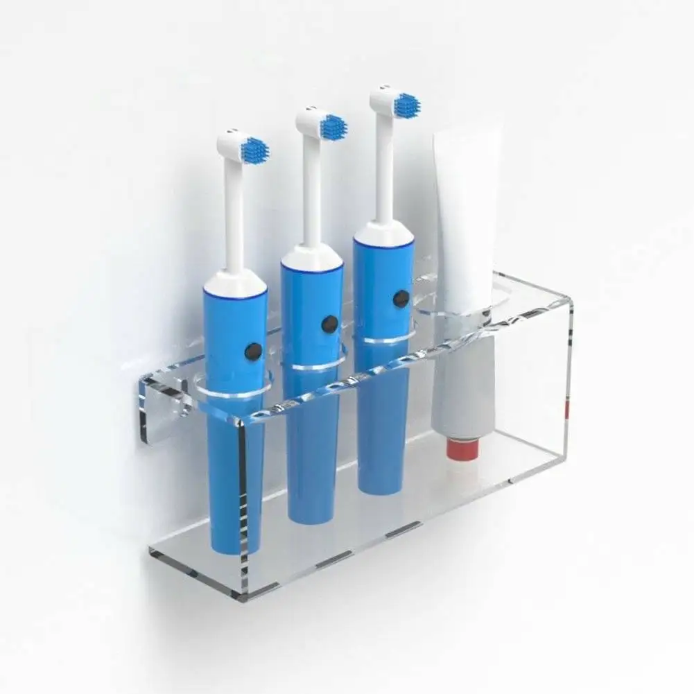 Wall Mounted Electric Toothbrush Storage Rack Bathroom Acrylic Toothpaste-Holder 