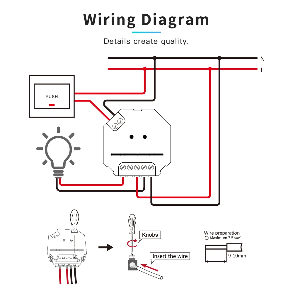 Trailing Edge Phase Control 100V 240V Smart Dimmer Inwall Zigbee Led Switch