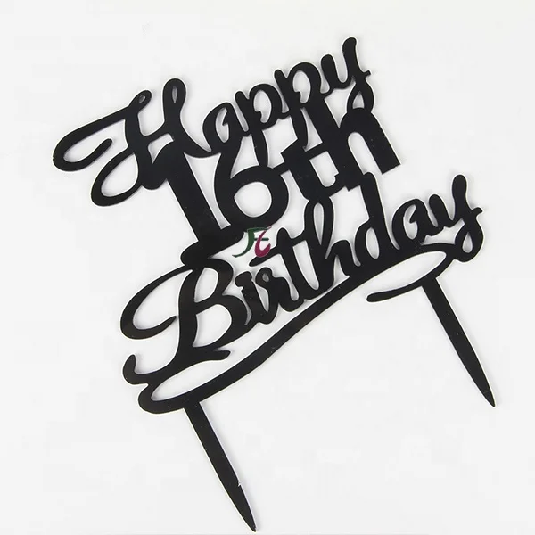Décoration De Gâteau D'anniversaire à Paillettes « Happy 17th