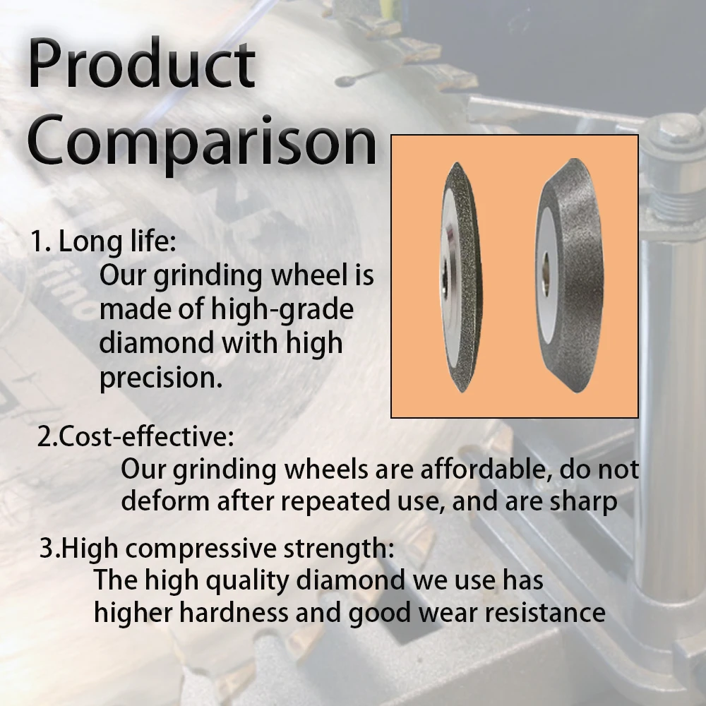 Double Beveled Diamond Grinding Wheel Threaded Screwdriver Ceramic Tungsten Steel Slotted Grinding Wheel Manufacturer Supply
