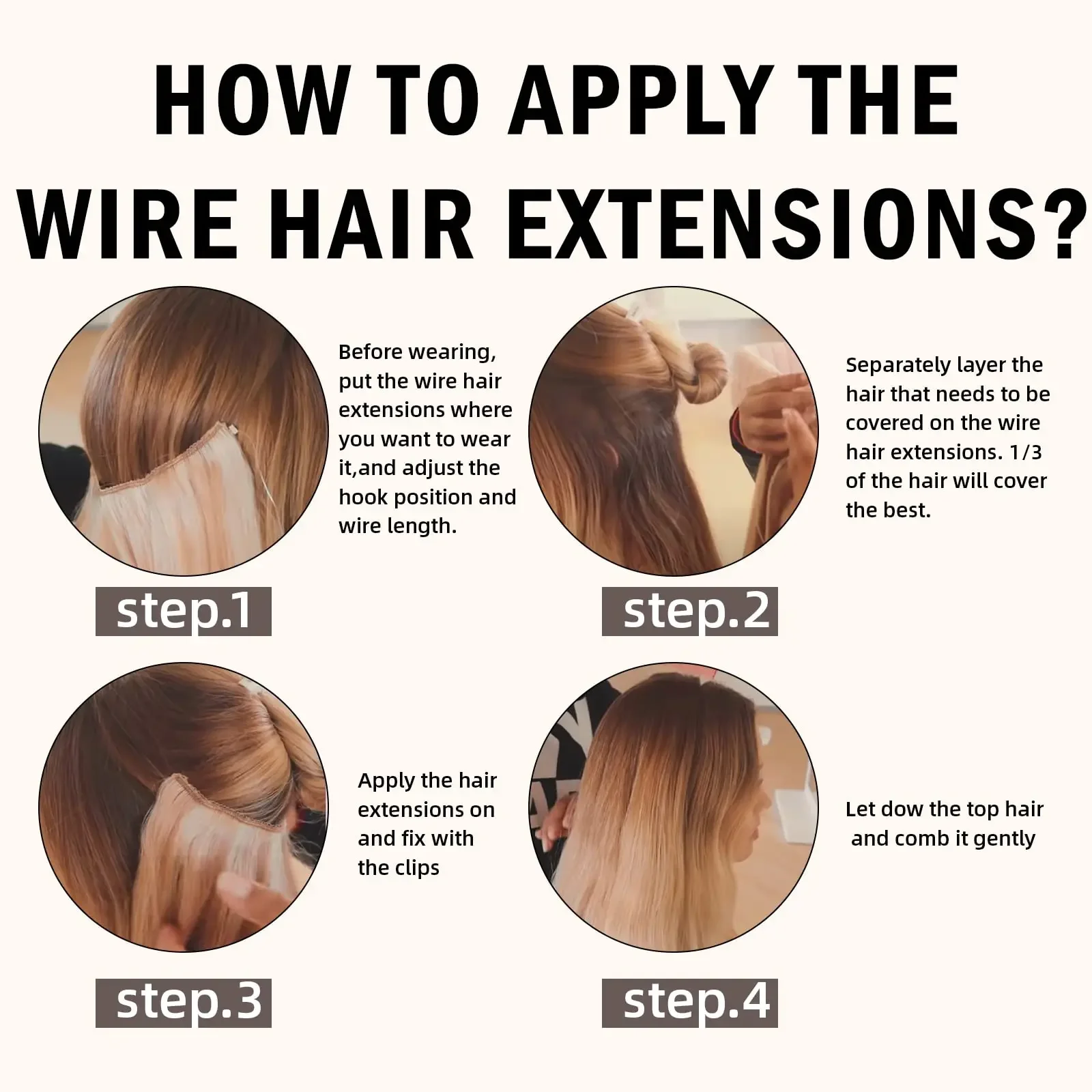 Extension per capelli con linea di pesce invisibile, fascia per capelli veri, marrone scuro n. 2_voghion.com
