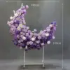 Arreglo floral de luna de peonía gesang púrpura con ruedas