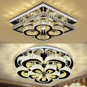 Hot Seal Led Ceiling Light Circular Modern Luxury Crystal Chandelier Bedroom Round Living Room Indoor Ceiling Lamp