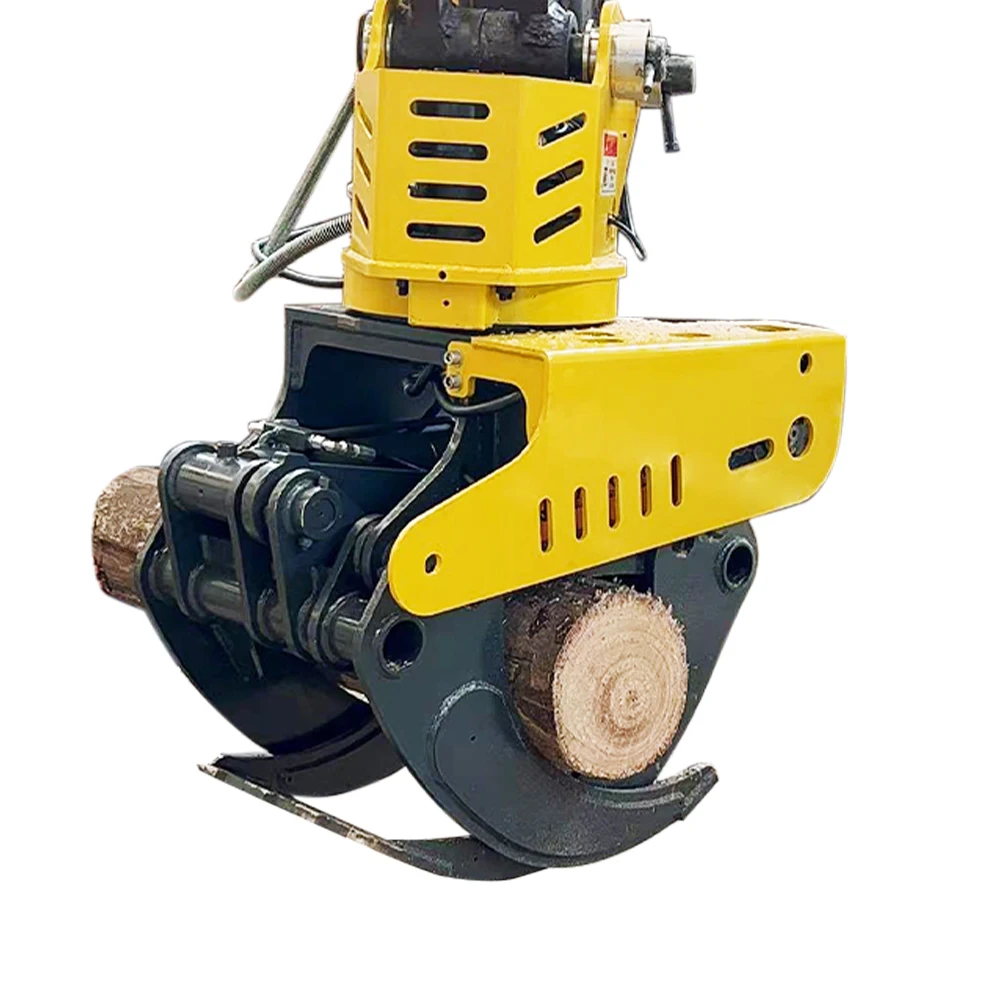 Wood Cutter With Grapple Log Grapple Saw Excavator Tree Shear