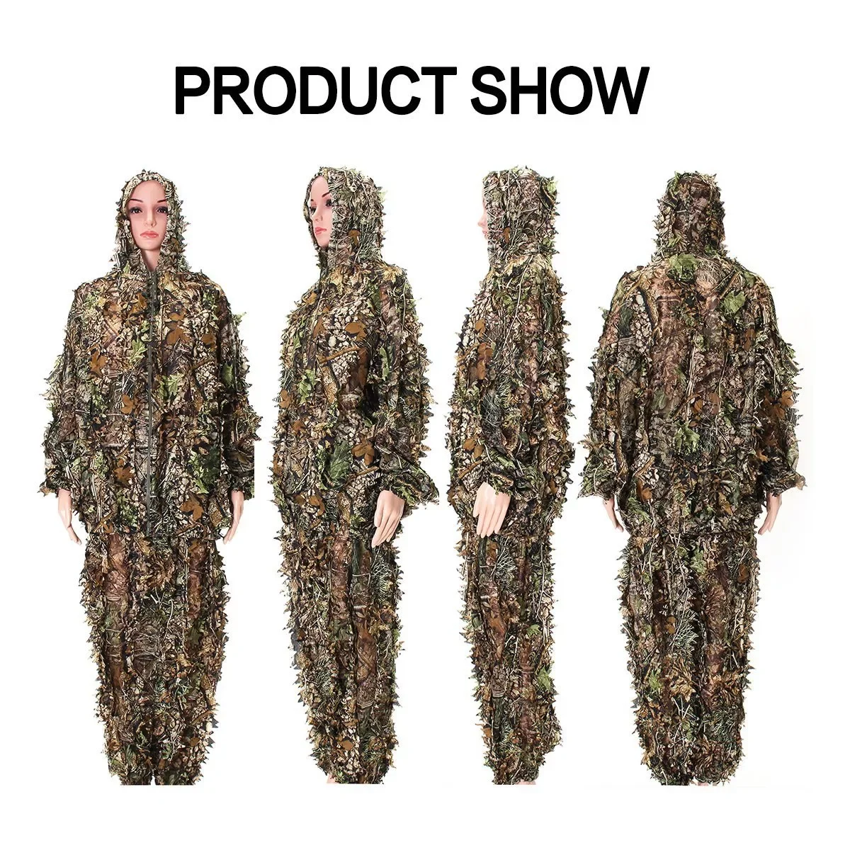 Ternos Ghillie camuflados 3D para homens, roupas de caça Sniper, tiro  tático militar, jogo de guerra